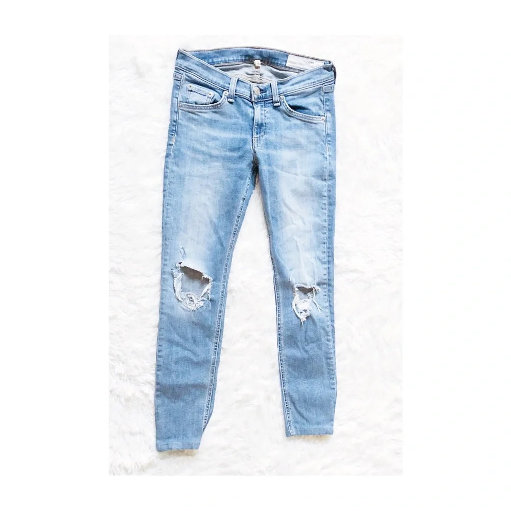 Rag & Bone Ripped Denim Jeans Ripped Capri sz25 - Picture 3 of 7